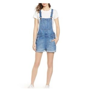 Madewell Blue Denim Short Overalls